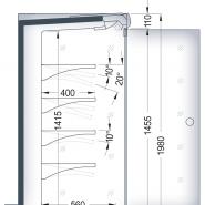 Schnitt mit Glasdrehtüren - RDM-…-10(-GT) Kühlmöbel